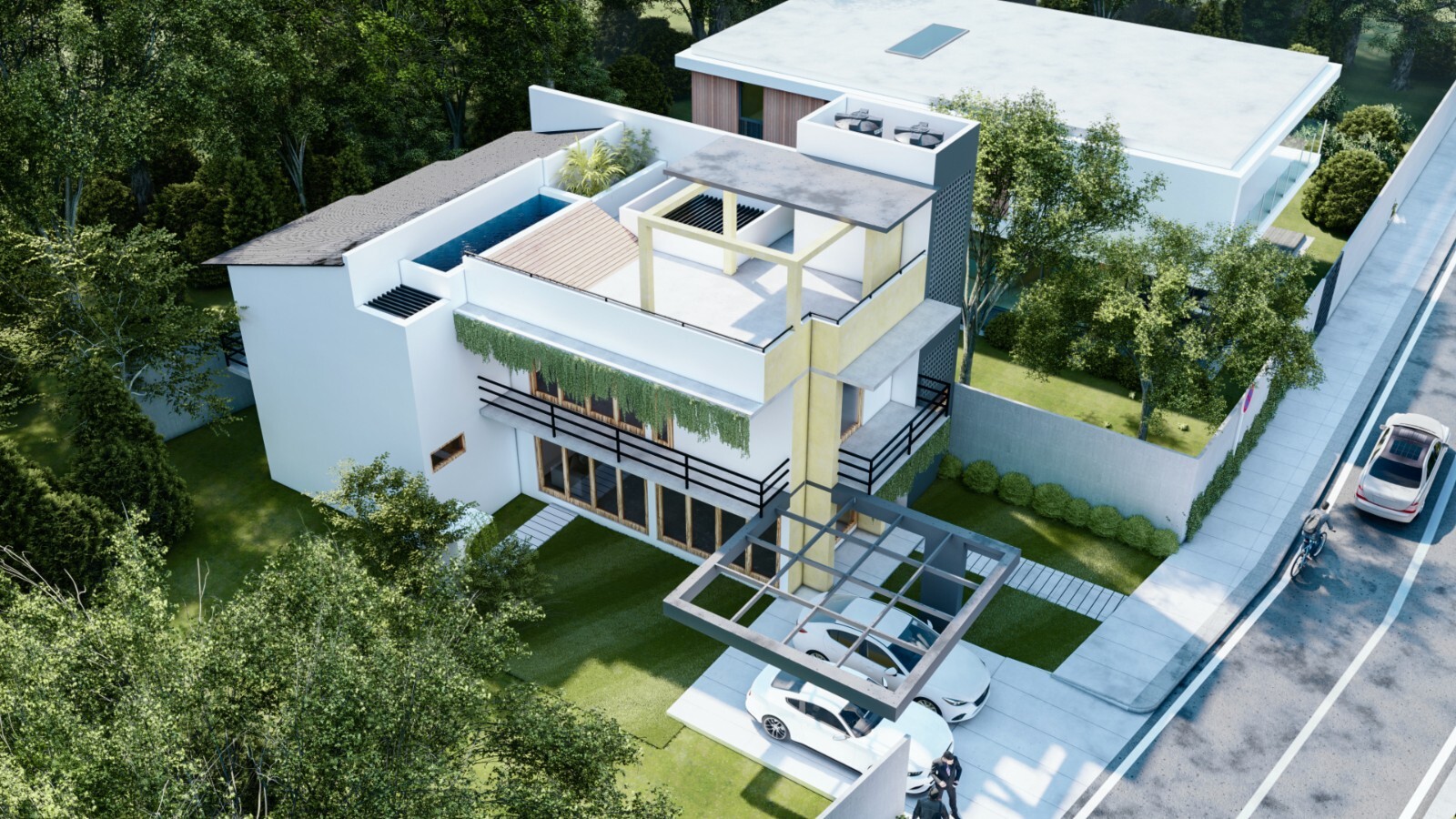 Modern House Plan DWG CAD file And PDF For Blueprint Plans With 3D images