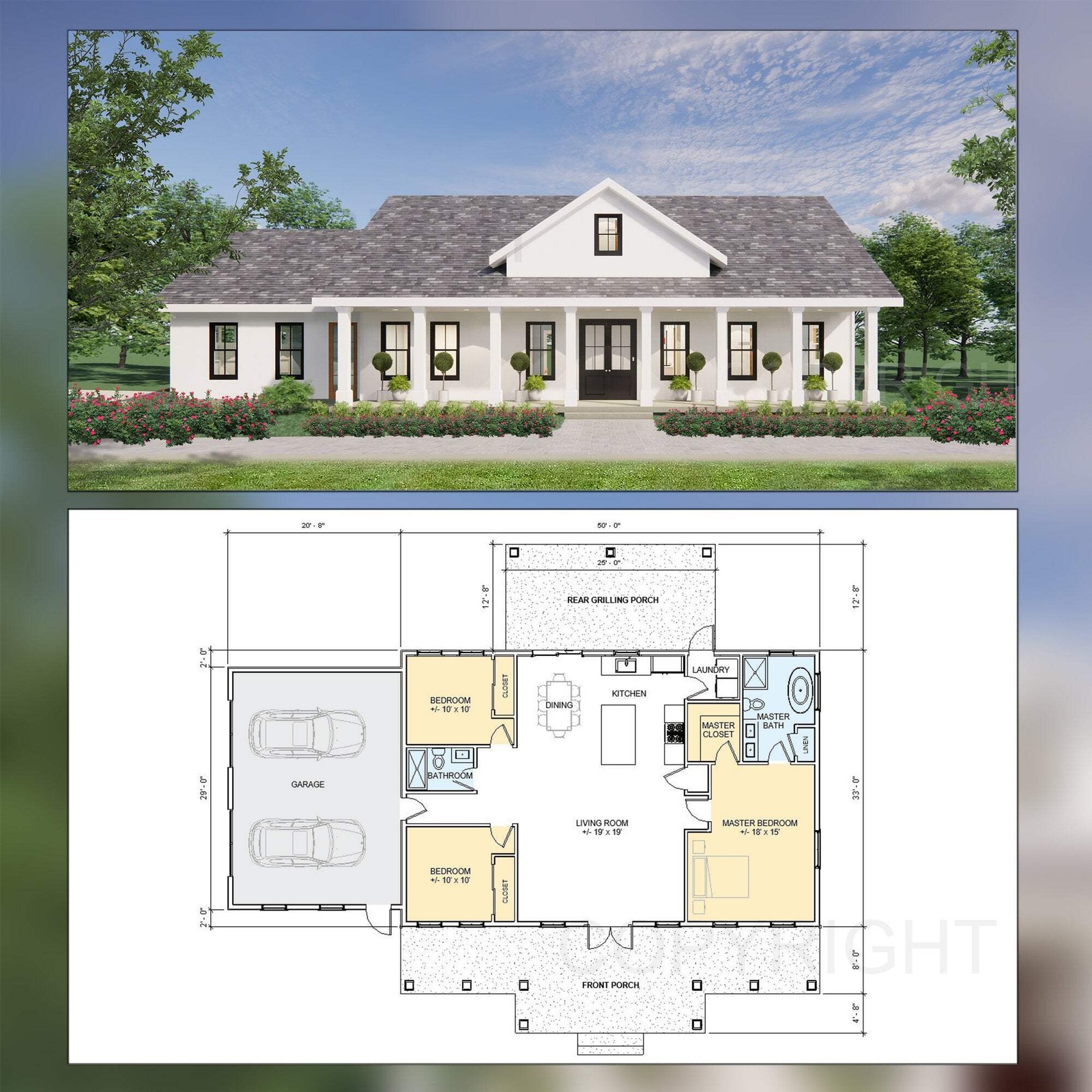 Cedar Springs Barndominium House Plan Design – Modern Spacious – Double Garage –