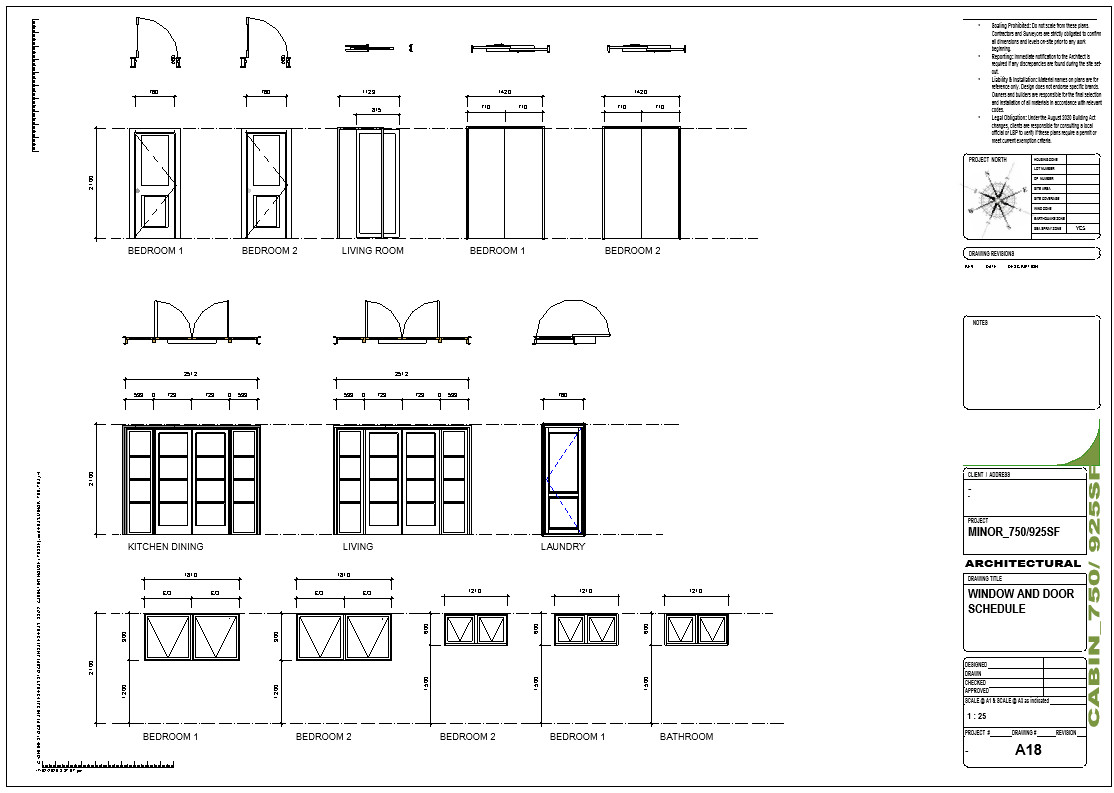 ADU-(955F 34’x22′) 2 bed Cabin /Tiny house- Blueprints PDF+ CAD file download