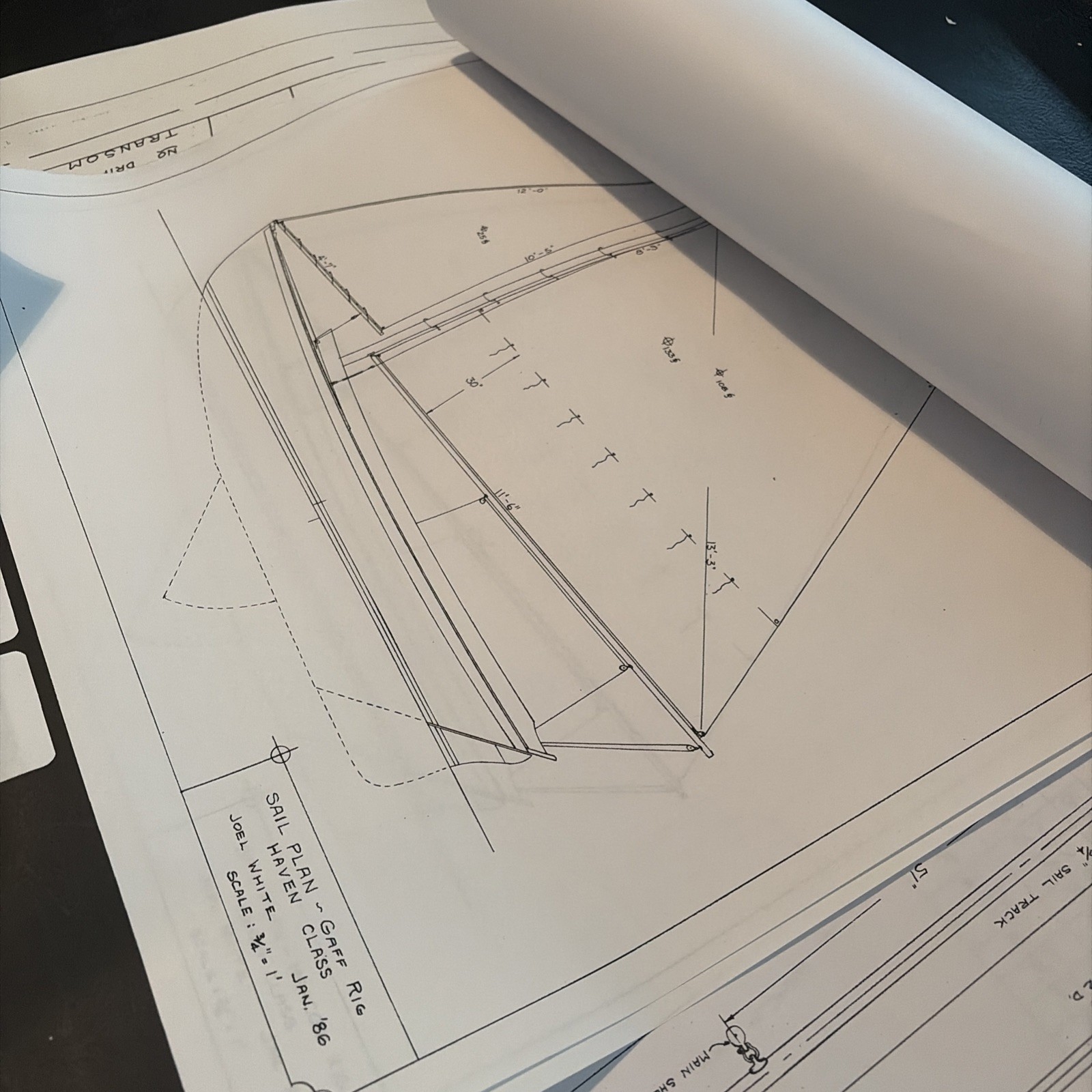 Joel White Haven 12 1/2 Sailboat Boatbuilding Plans 8 Large Sheets Detailed