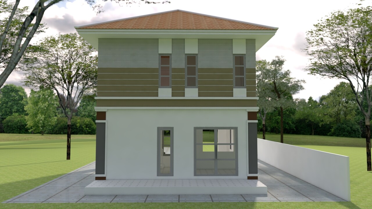 Custom House Plan 23×23 Feet 7×7 Meter 3 Beds 3 Bath Hip Roof PDF (A4 Hard Copy)