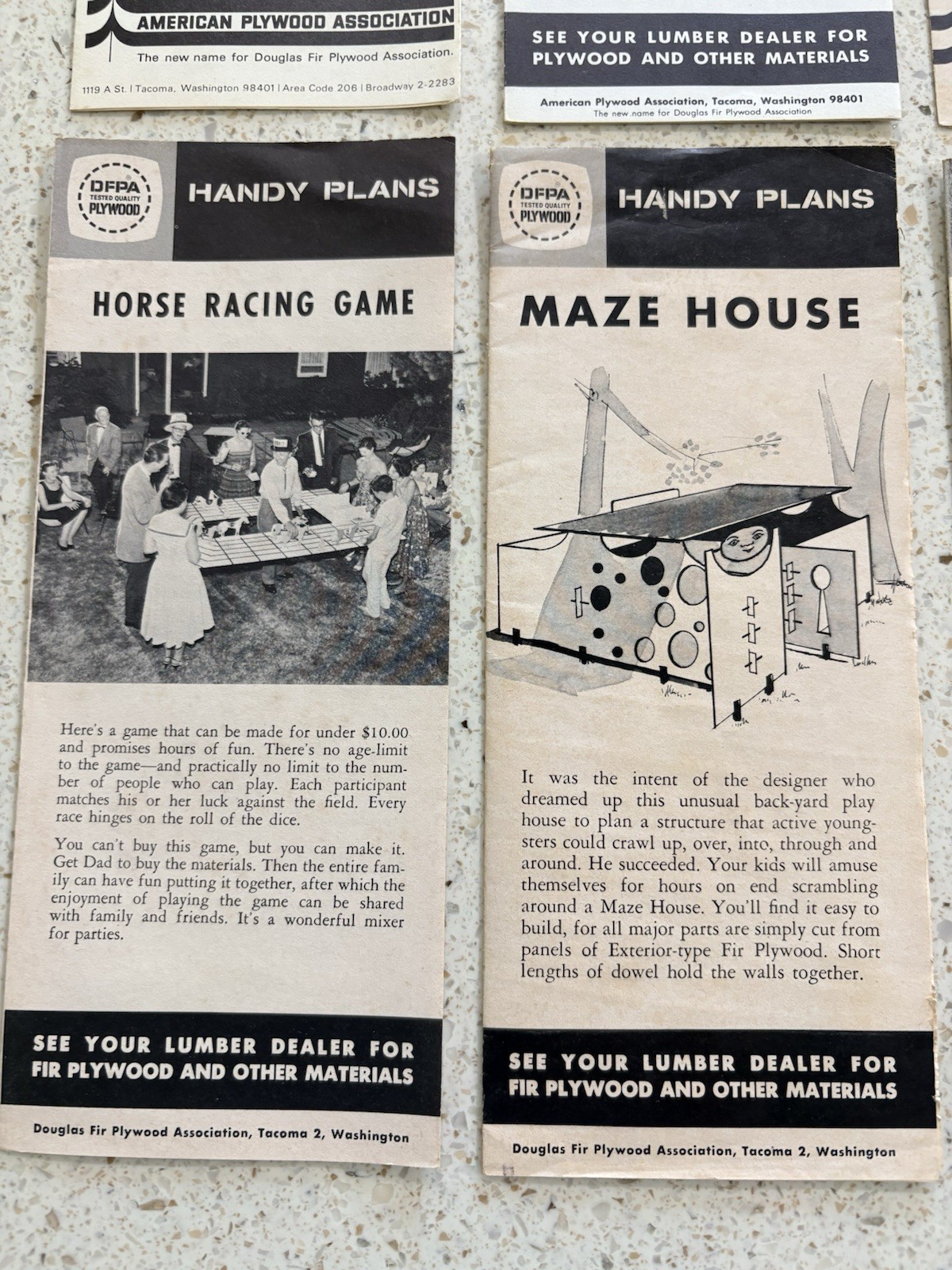 1950’s-60’s Lumber Store Handouts For Plywood Projects – Blueprints – Lot Of 14