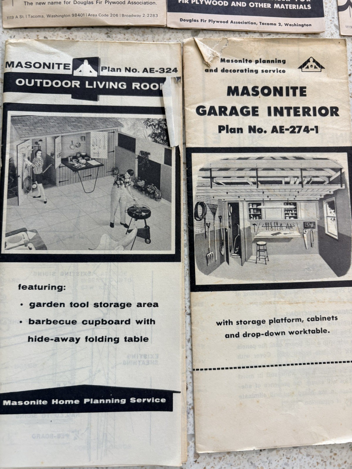 1950’s-60’s Lumber Store Handouts For DIY Projects – Blueprints – Lot Of 10