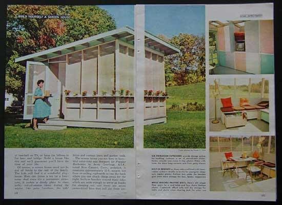 Screen House 12’x12′ 1967 HowTo build PLANS 2×4 Wood frame & Kite Plans