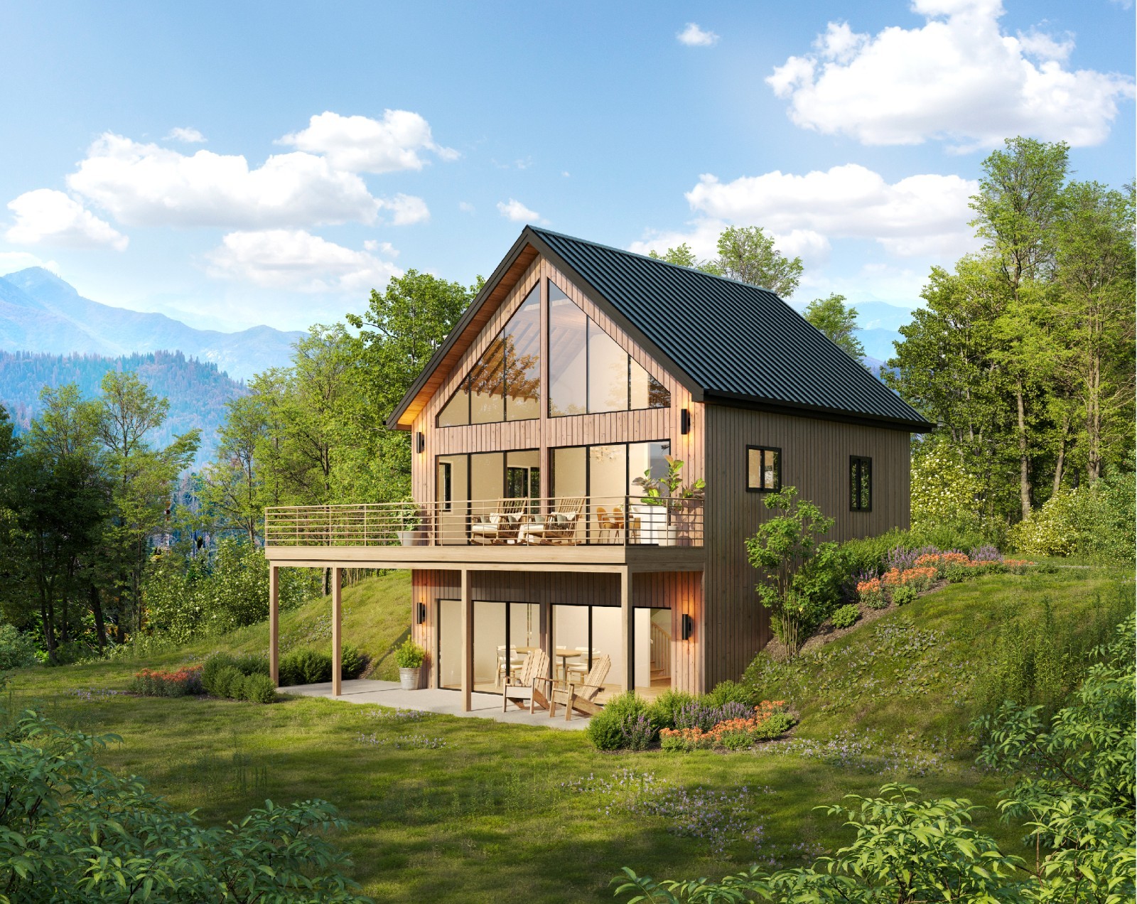 Modern 28′ x 28′ Hilltop Hideout Architectural Plans – PDF Download