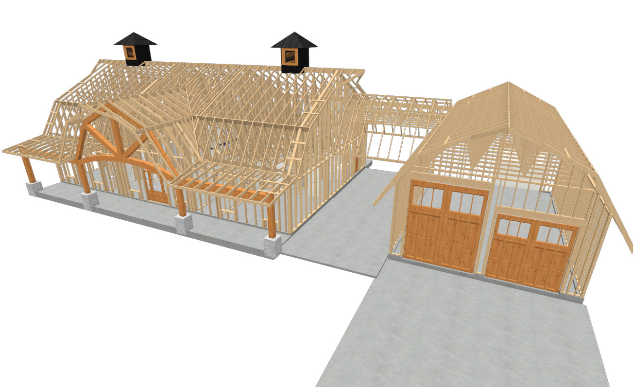 2400 Sqft Modern Barndominium 4bd/2.5ba/2 car garage – Arch Plans – PDF