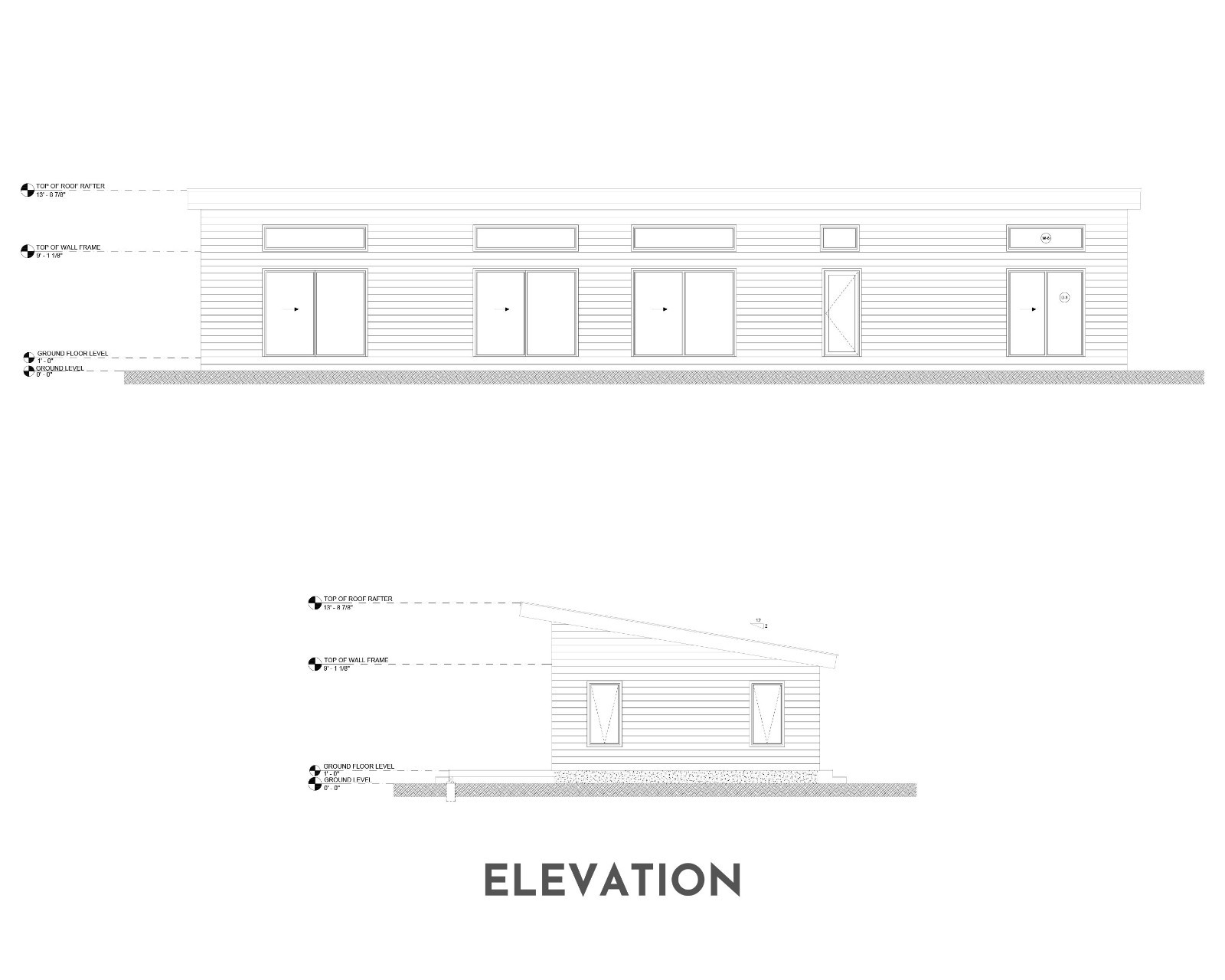 Modern Cabin House, 20′ x 70′, 1400 Sq Ft, 3 Bed 2 Bath, Architectural Plans