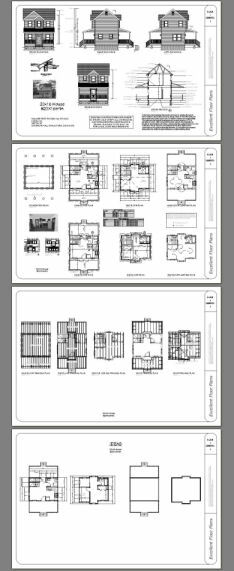 20×16 Tiny House — PDF Floor Plan — 599 sq ft — Model 9A