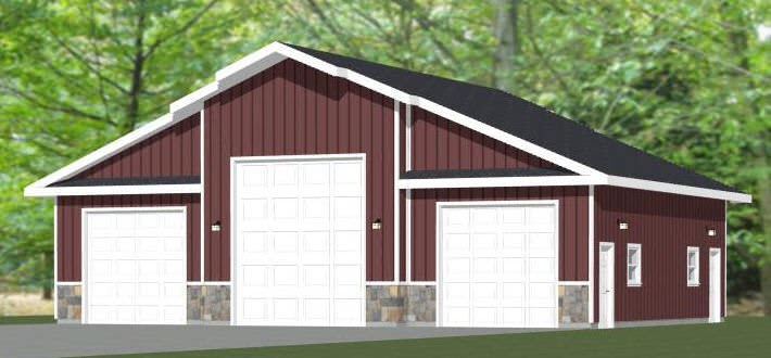 50×42 2-Car 1-RV Garage – PDF FloorPlan – 1,973 sqft – Model 1A