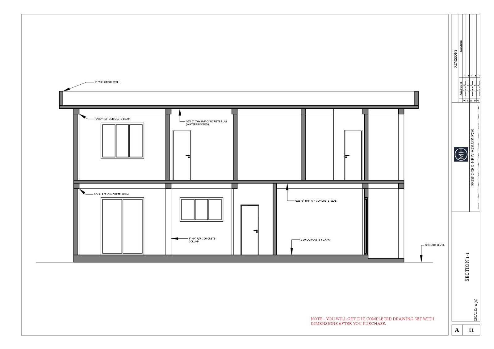 Modern Two Story House Plan 3D images DWG CAD File And PDF For Blueprint Plans