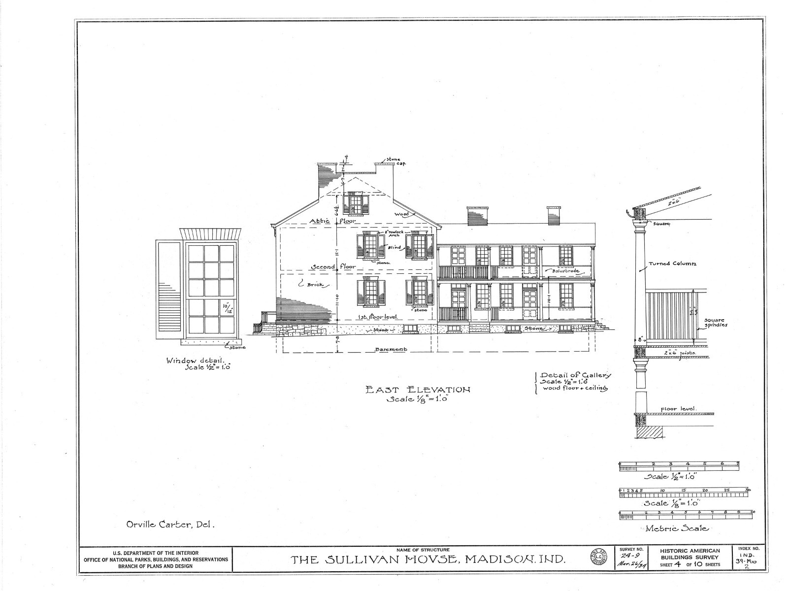 Traditional Colonial Brick Townhouse, narrow lot, 4+ bedrooms, home plans