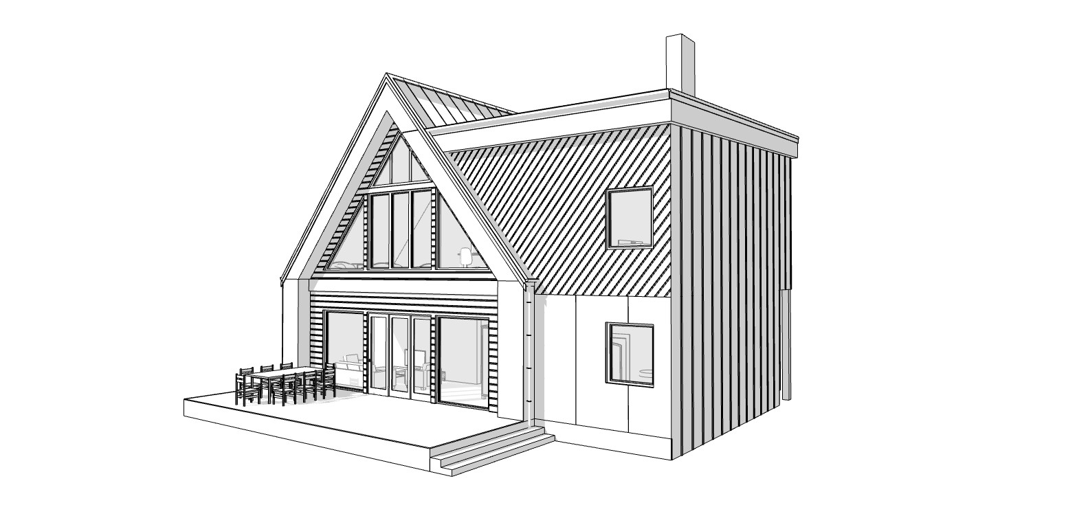 43’x29’ 3 Beds, 4 Baths Cozy A-Frame House Architecture Plans PDF Download.