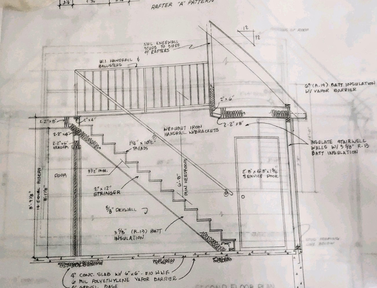 1989 Vintage 2 Story Double Car Garage Addition 18 Page Paper Blueprint Plan