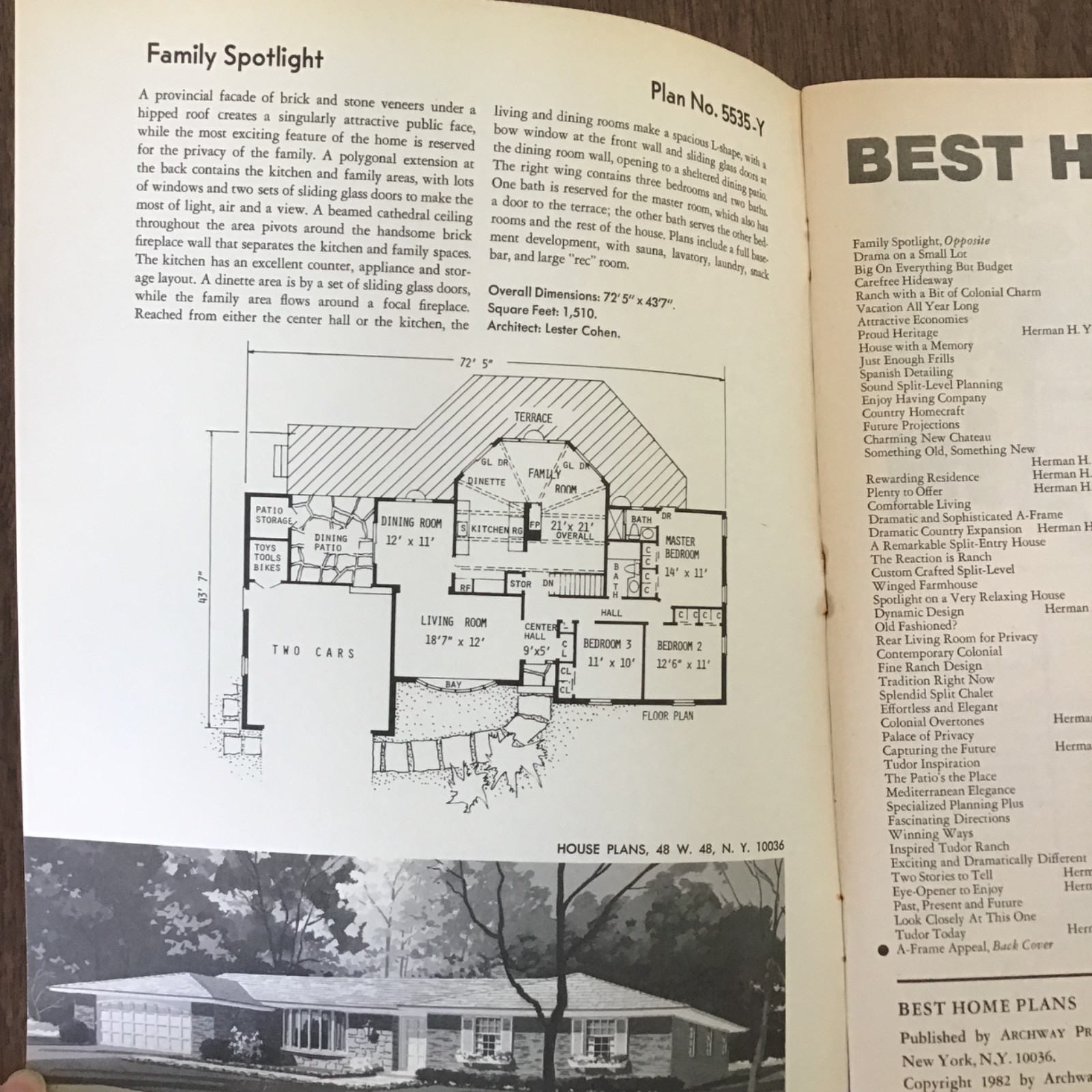 1982 Vintage Contemporary House MCM BEST HOME floor Plans Book SEE INDEX