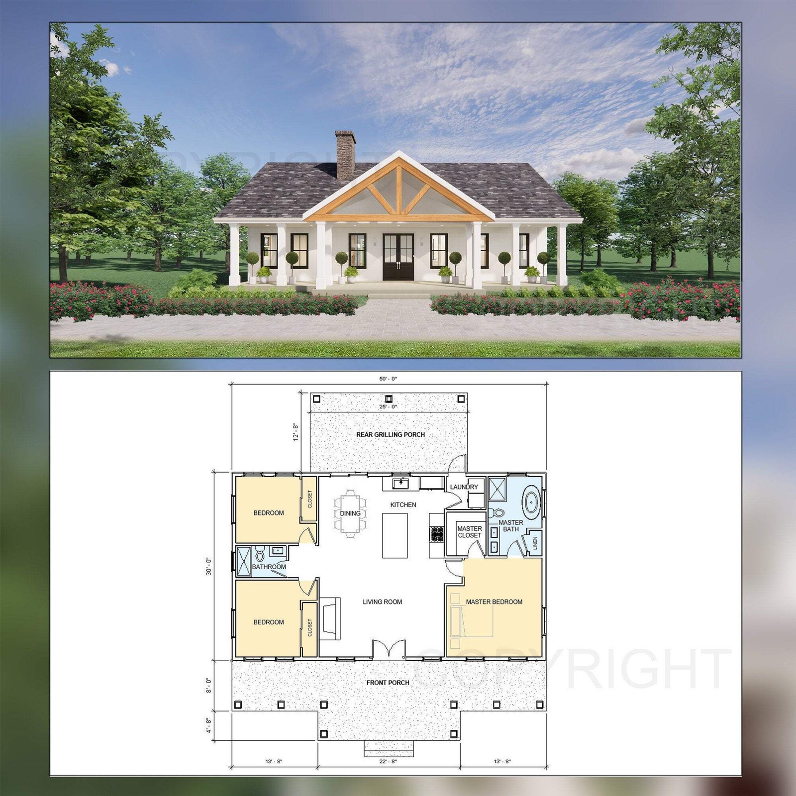 Cedar Springs Custom House Design – Modern Ranch Farmhouse 1500 Square Feet – Dr