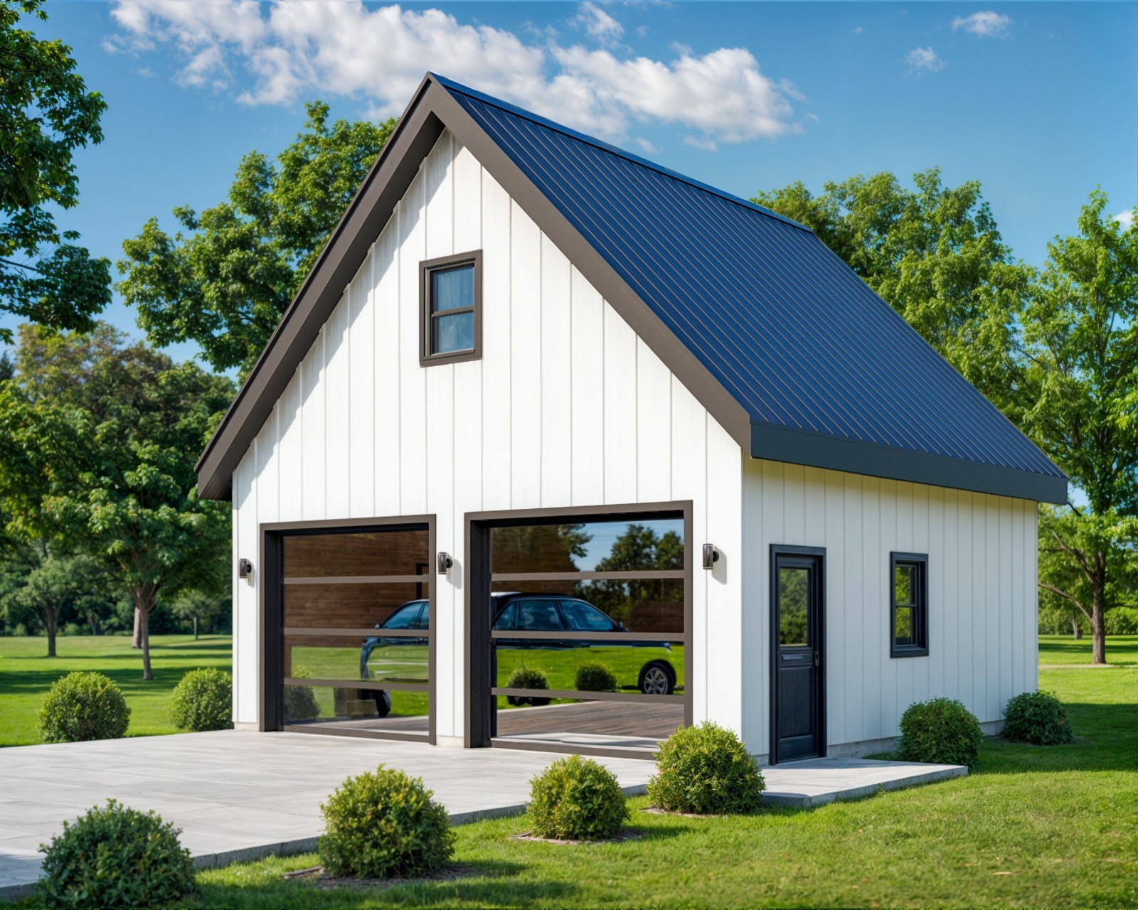 24′ x 24′ Two Car Garage, Detached Garage, 576 Sq Ft, 9 ft Walls, Attic Room