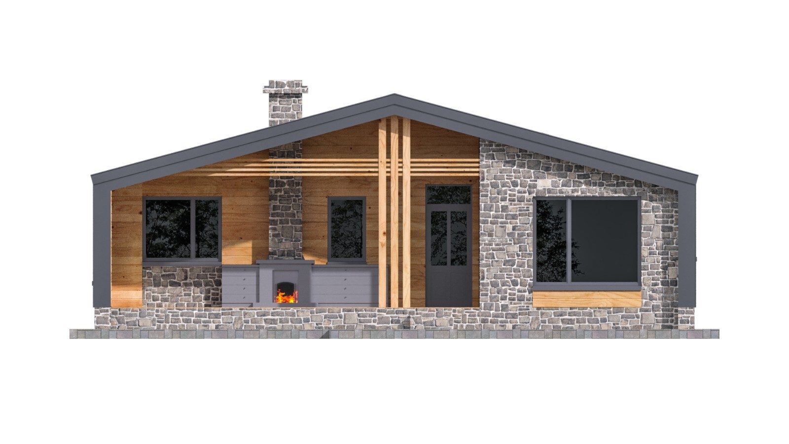 41’x41’ 3 Beds, 1.5 Baths Charming Barnhouse Architectural Plans PDF Download.