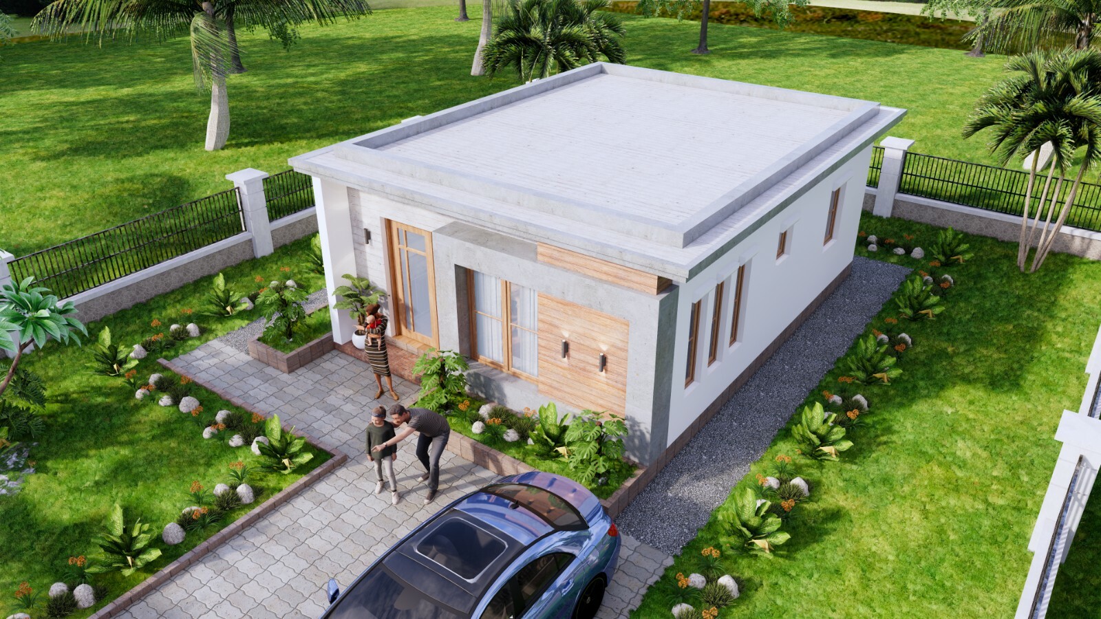20×26 Feet Small House Plans 6×8 Meter 2 Bed 1 Bath Flat Roof PDF (A4 Hard Copy)