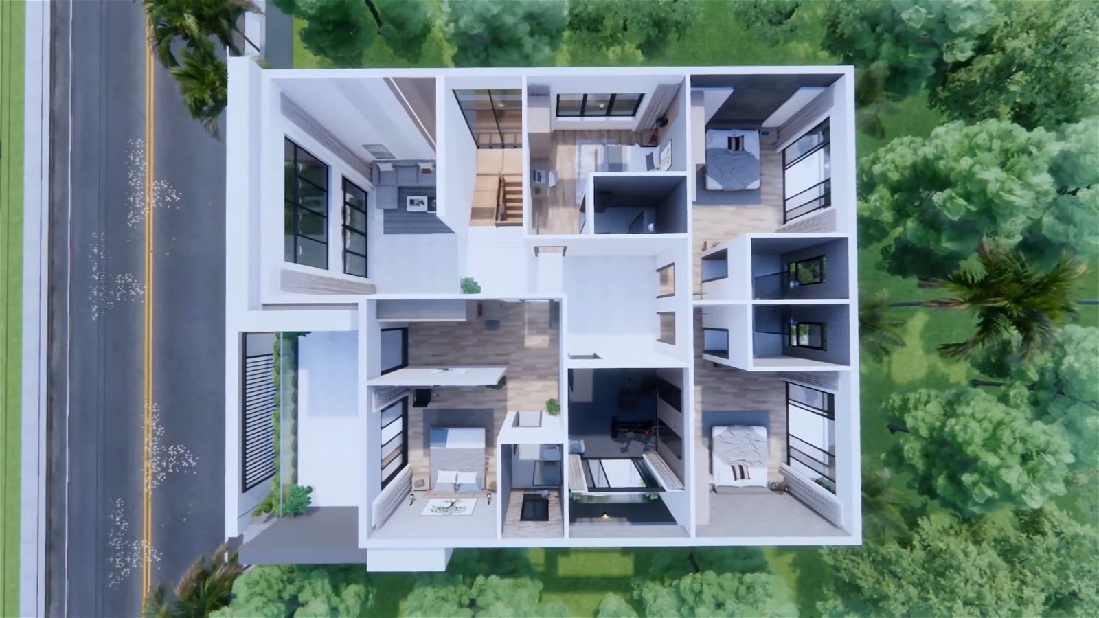 39×49 Feet Modern House Plan 12×15 Meter 5 Beds 6 Baths Flat Roof (A4 Hard Copy)