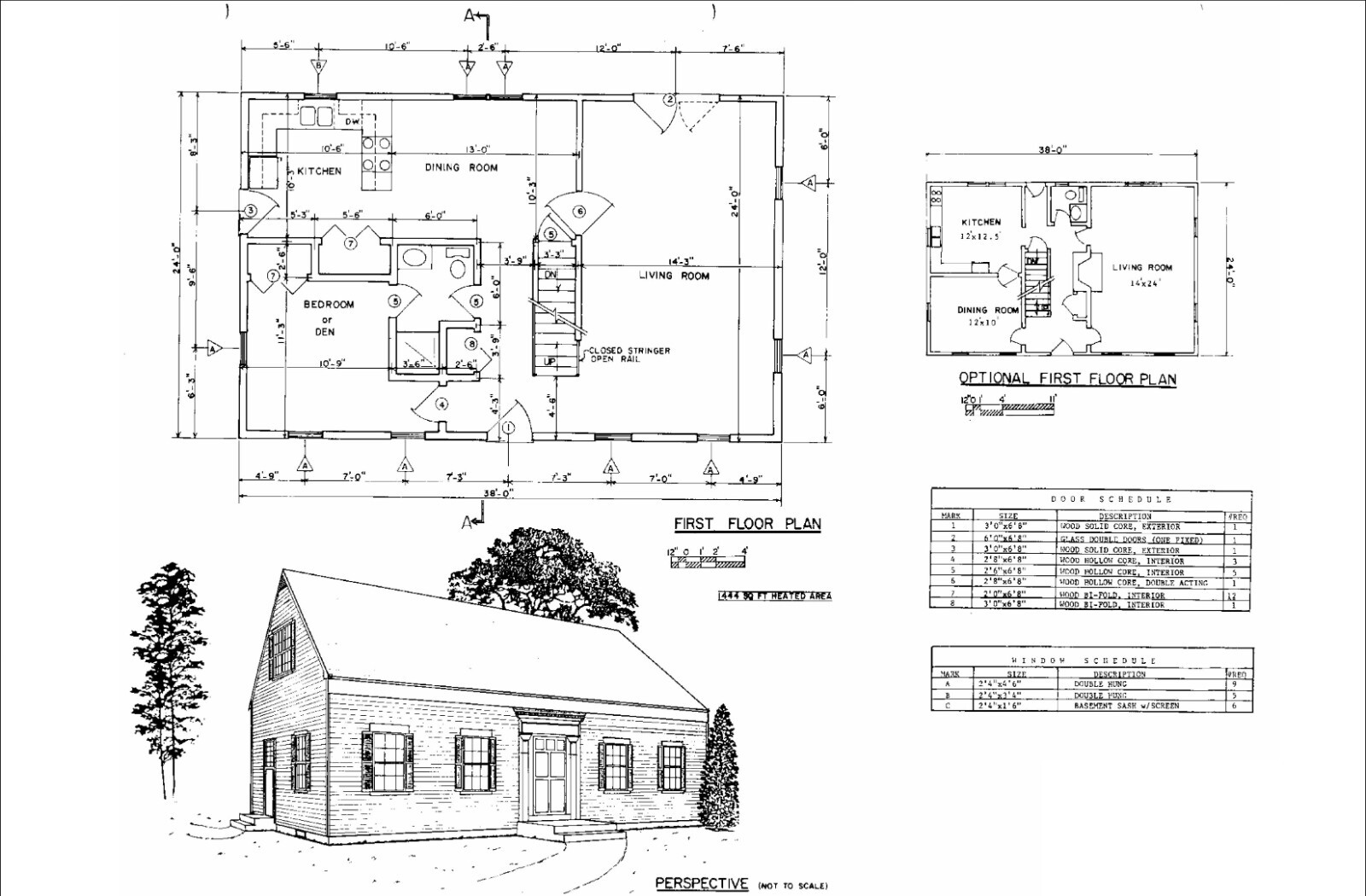 Tiny Home Cabin Plans 24’x38’ Two Story 3 Bedroom – Detailed Floor Plans
