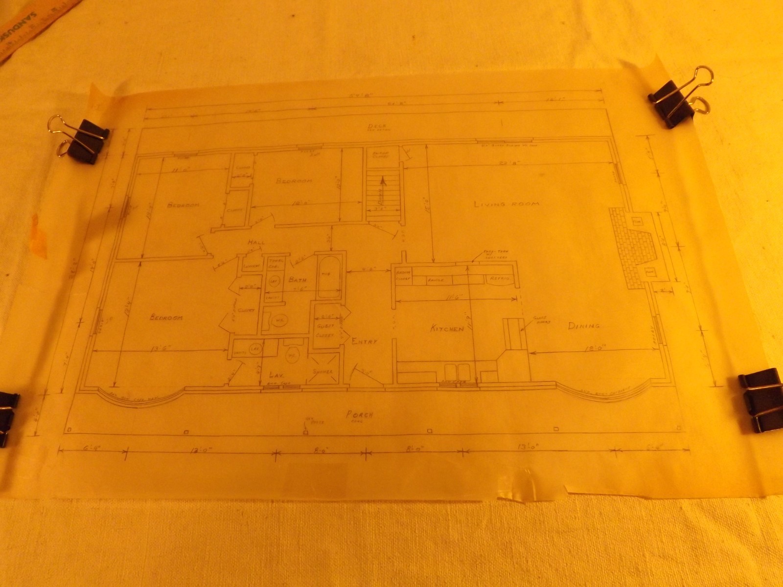 VINTAGE HOUSE BLUEPRINTS #5— 12″ X 18″ SEE PICTURES 7 PAGES