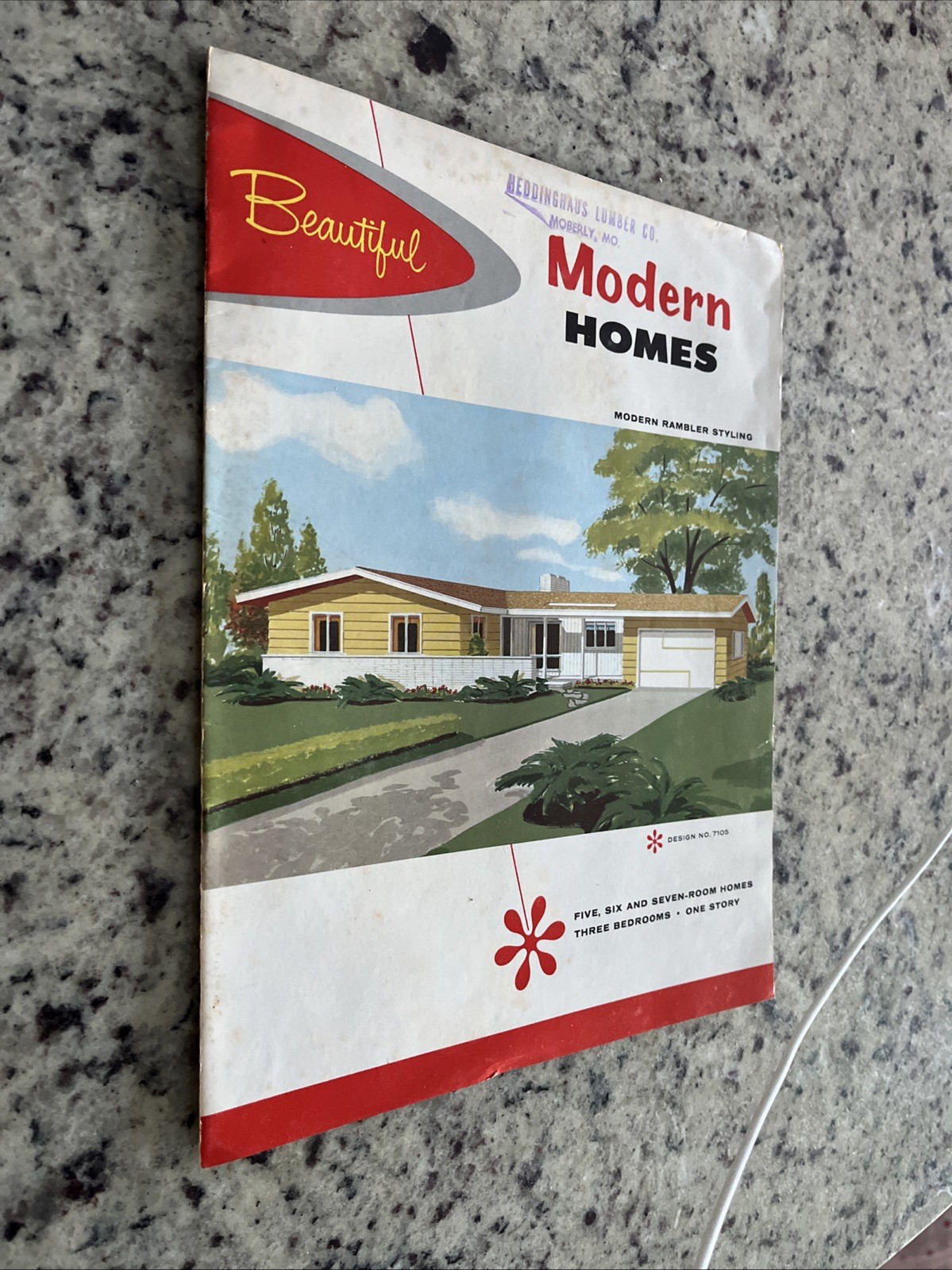 Vintage 1958 Modern Homes MCM Ranch Plans Catalog Heddinghaus Lumber Moberly MO
