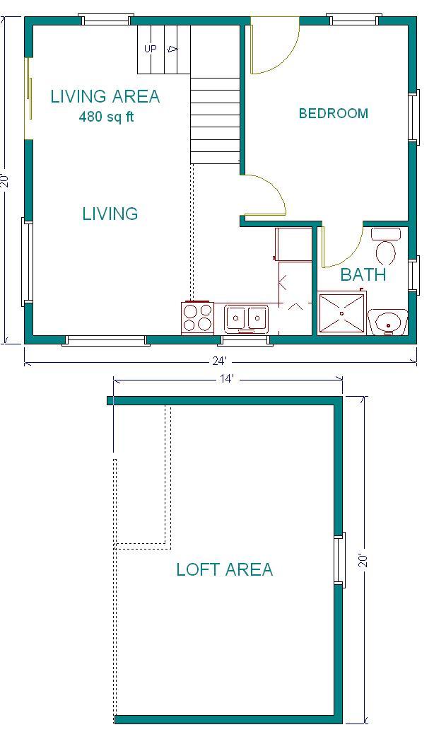 Cabin Plans 20×24 w/Loft Plan Package, Blueprints, & Material List