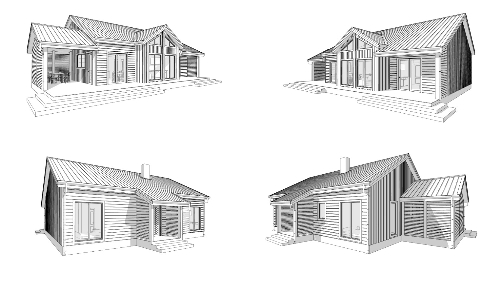 Charming backyard cabin 3 Bed, Bath Architectural Build Plans PDF Download