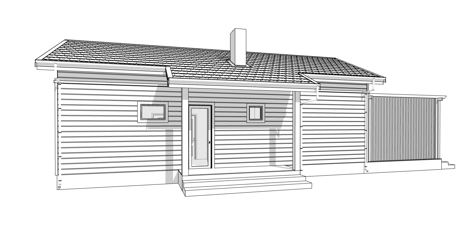 Charming Tiny House 1 Bed, 1 Bath, 701SF Architectural Build Plans PDF Download