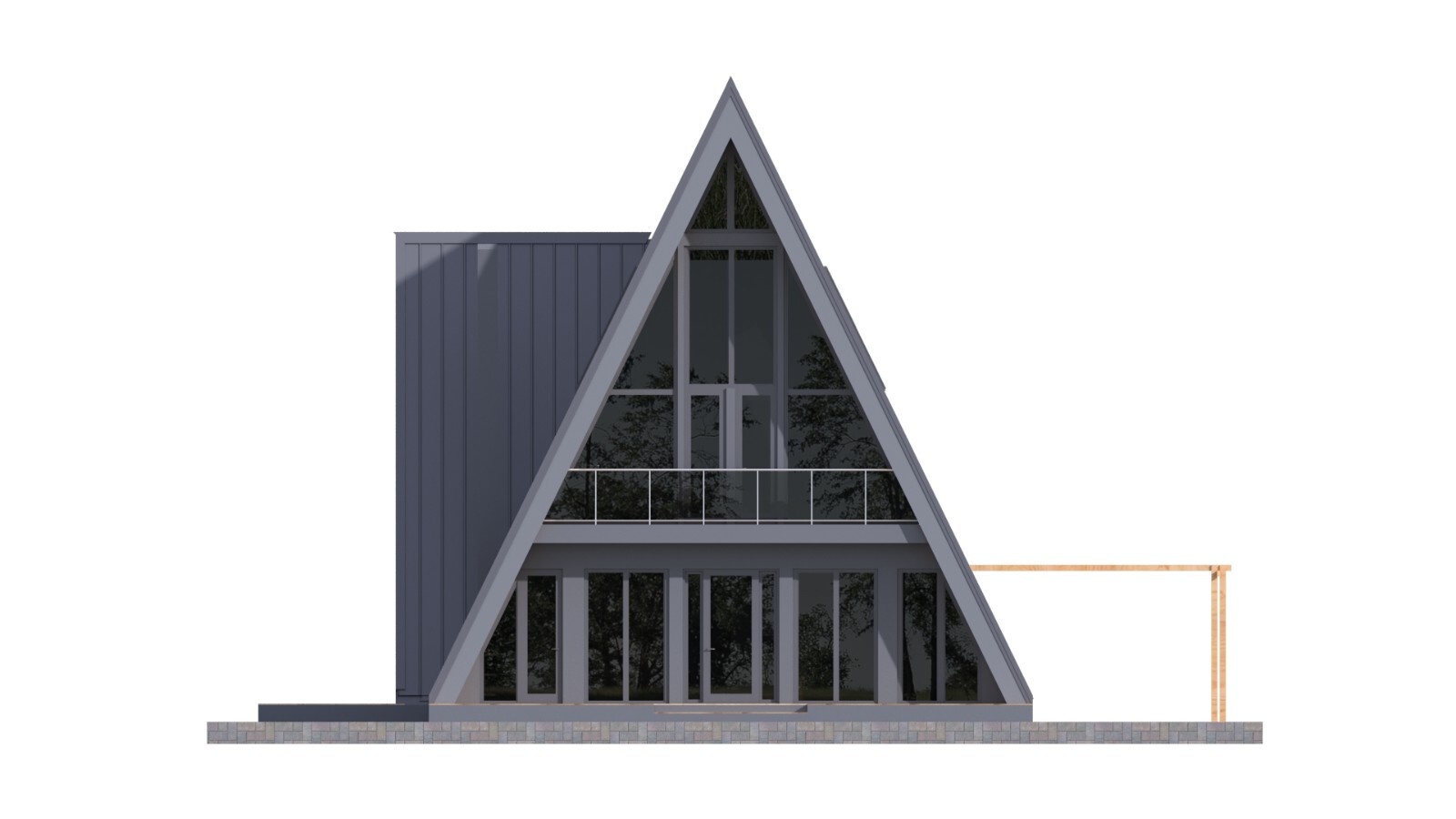 45’x57’ 4 Beds, 2 Baths A-Frame Cabin Architectural Build Plans PDF.