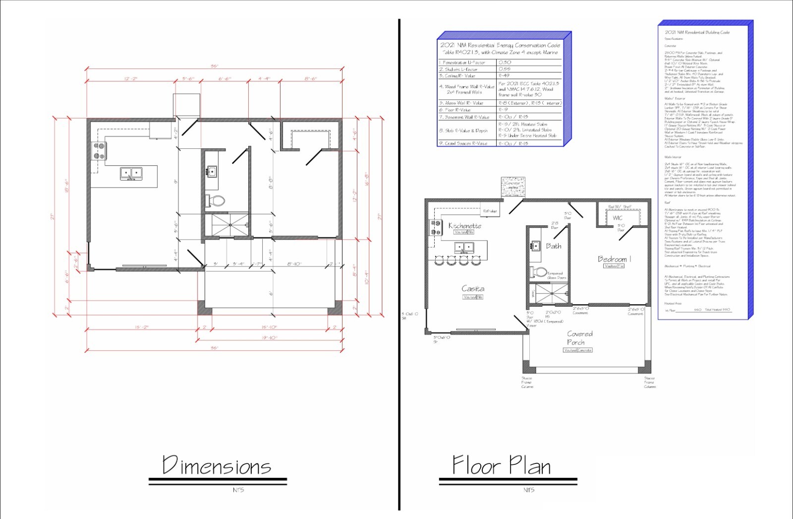Tiny Home Building Plans – 35’x18.5′ with 650sqft Living Space