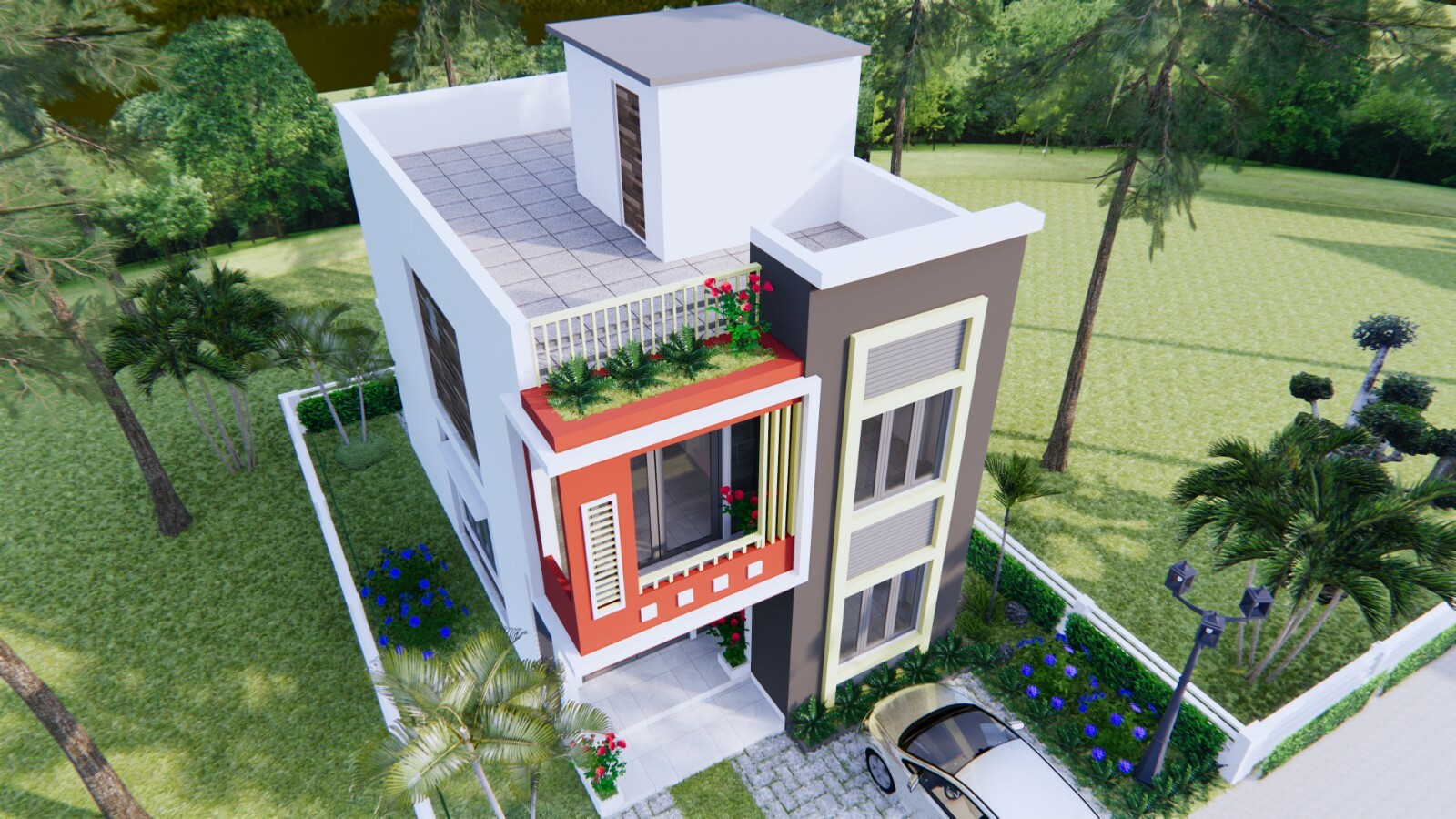 House Plan 6×10 Meter 20×33 Feet 3 Beds 3 Baths Terrace Roof Pdf (A4 Hard Copy)