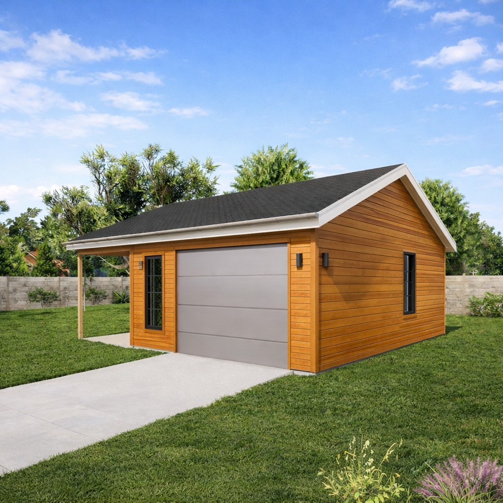 24’x22′ Garage Plans with Porch – 1 Car Detached Garage Blueprints