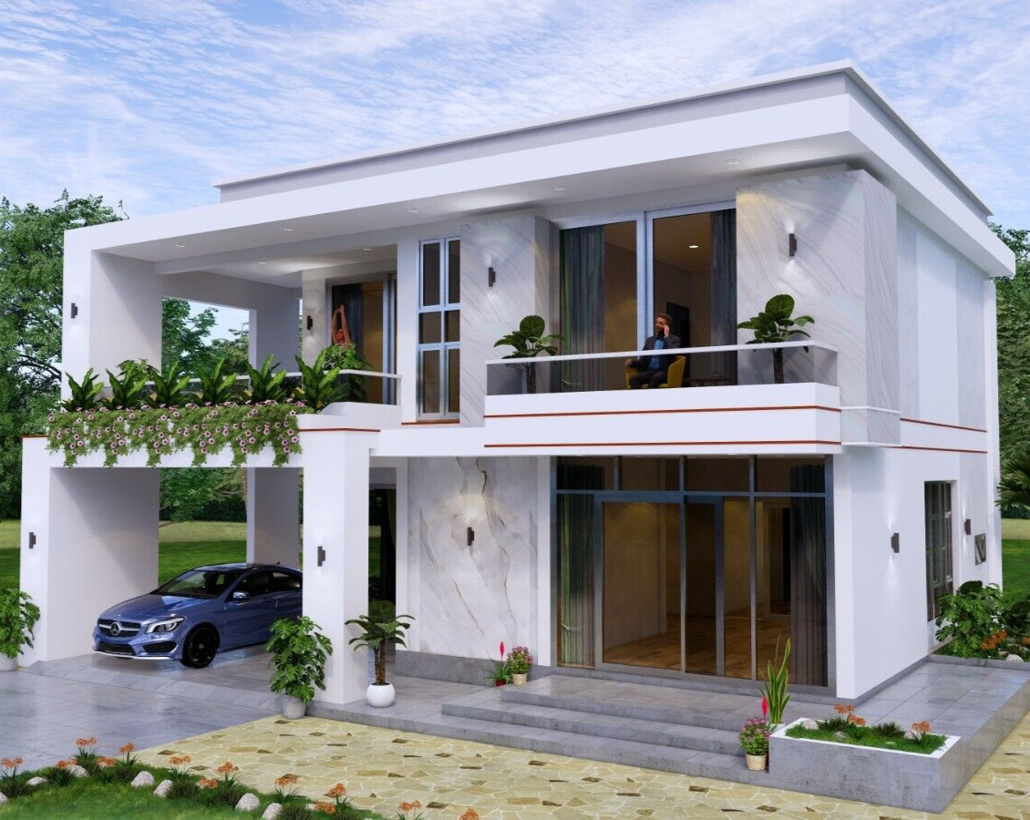 House Design Plan 12×11 Meter 40×36 Feet 4 Bedrooms PDF Plan (A4 Hard Copy)