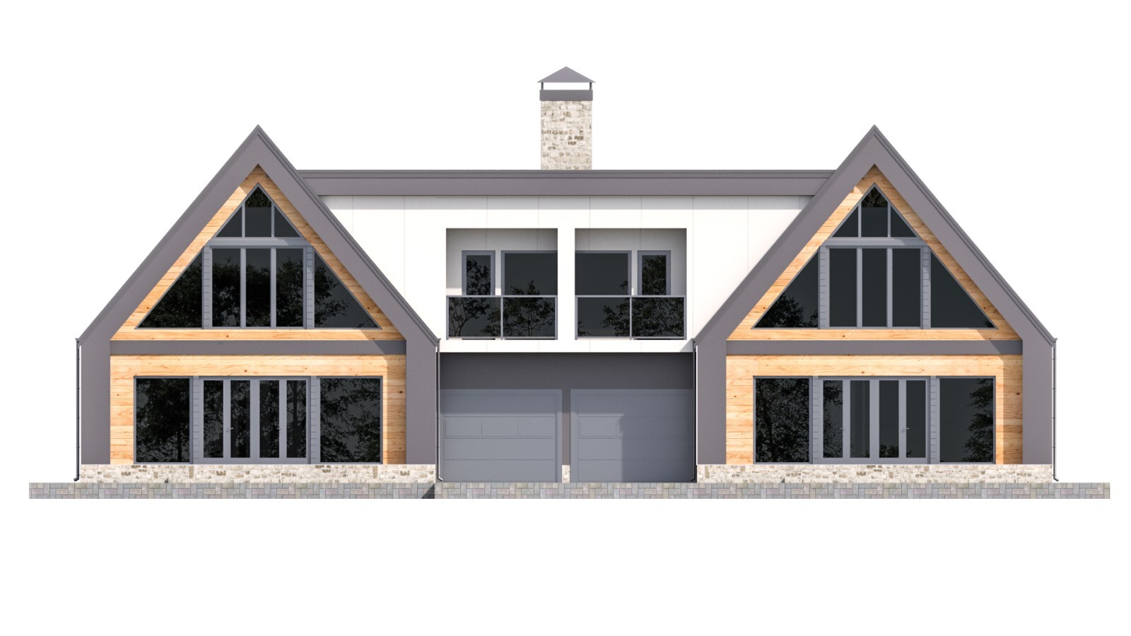 86’x29′ Double A-Frame Cabin, 6-Beds, 8 Baths, 2 Garage bays, 3556SF Living Area