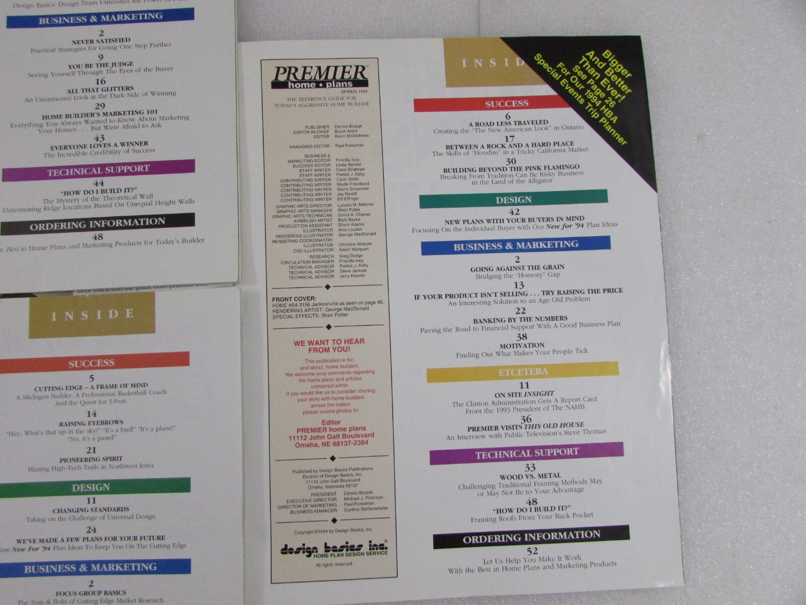 5 Premier Home Plans Catalog: Reference Guide for Today’s Home Builder ’93- ’94