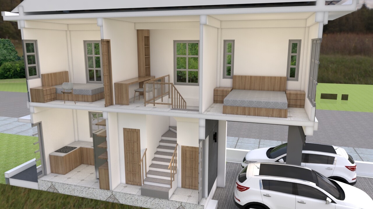 Custom House Plan 6×10.5 Meter 20×35 Feet 3 Beds 3 Baths Hip Roof (A4 Hard Copy)