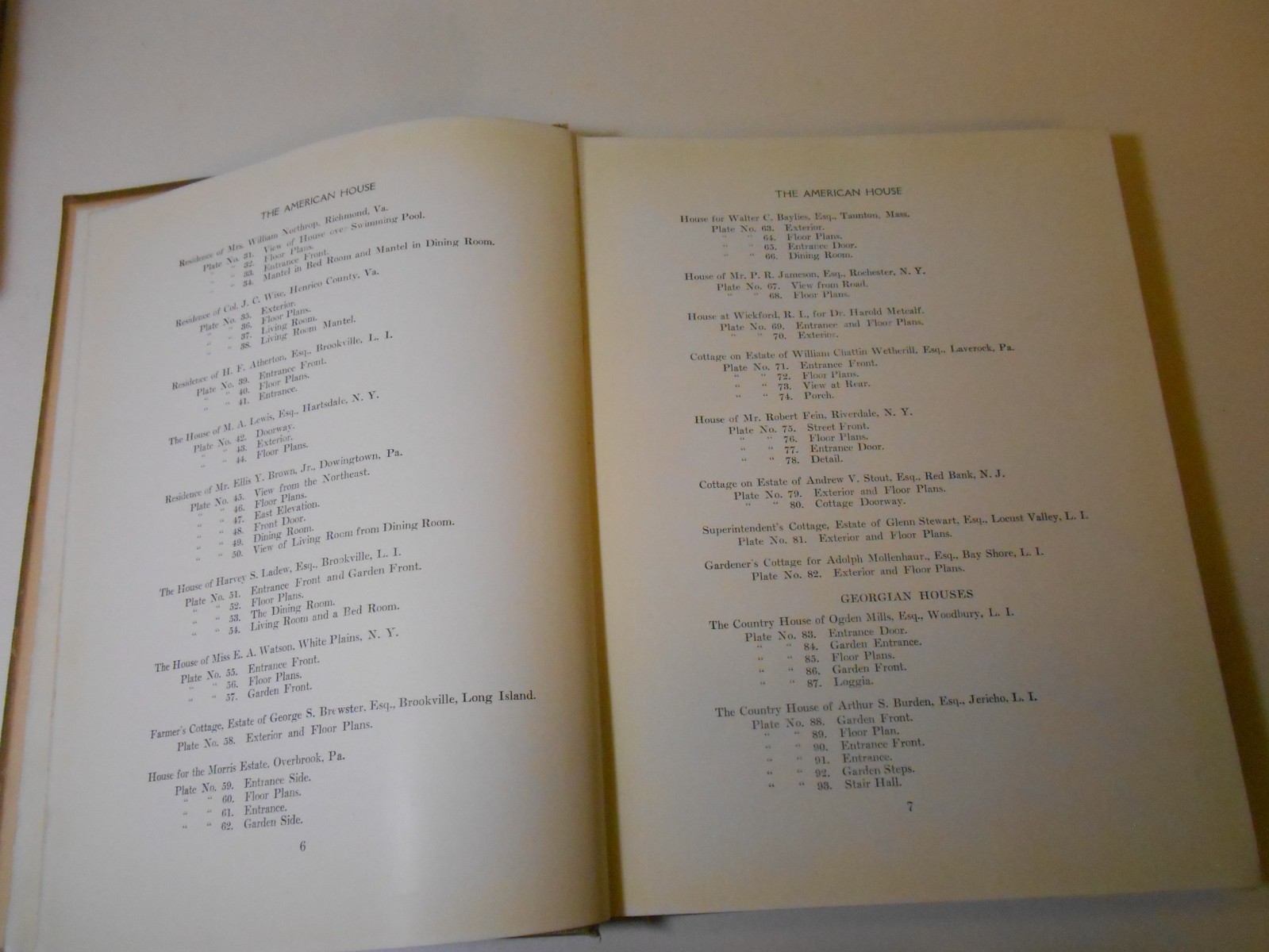 The American House by Charles S. Keefe 1922 1st Ed. Floor Plans Architecture
