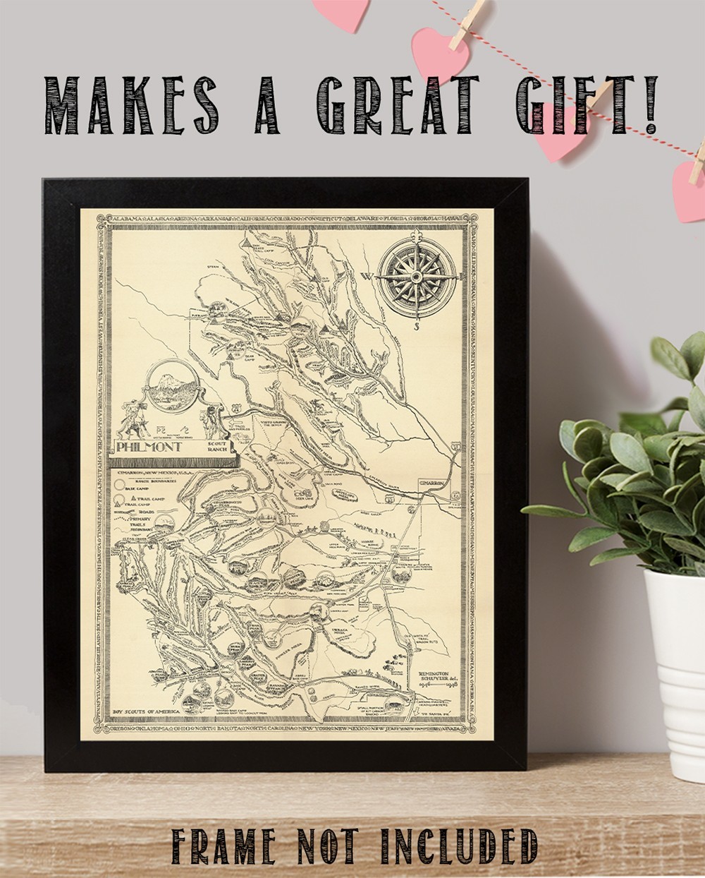 Philmont Scout Ranch Vintage Map 1948 Cimarron New Mexico Trail Plan