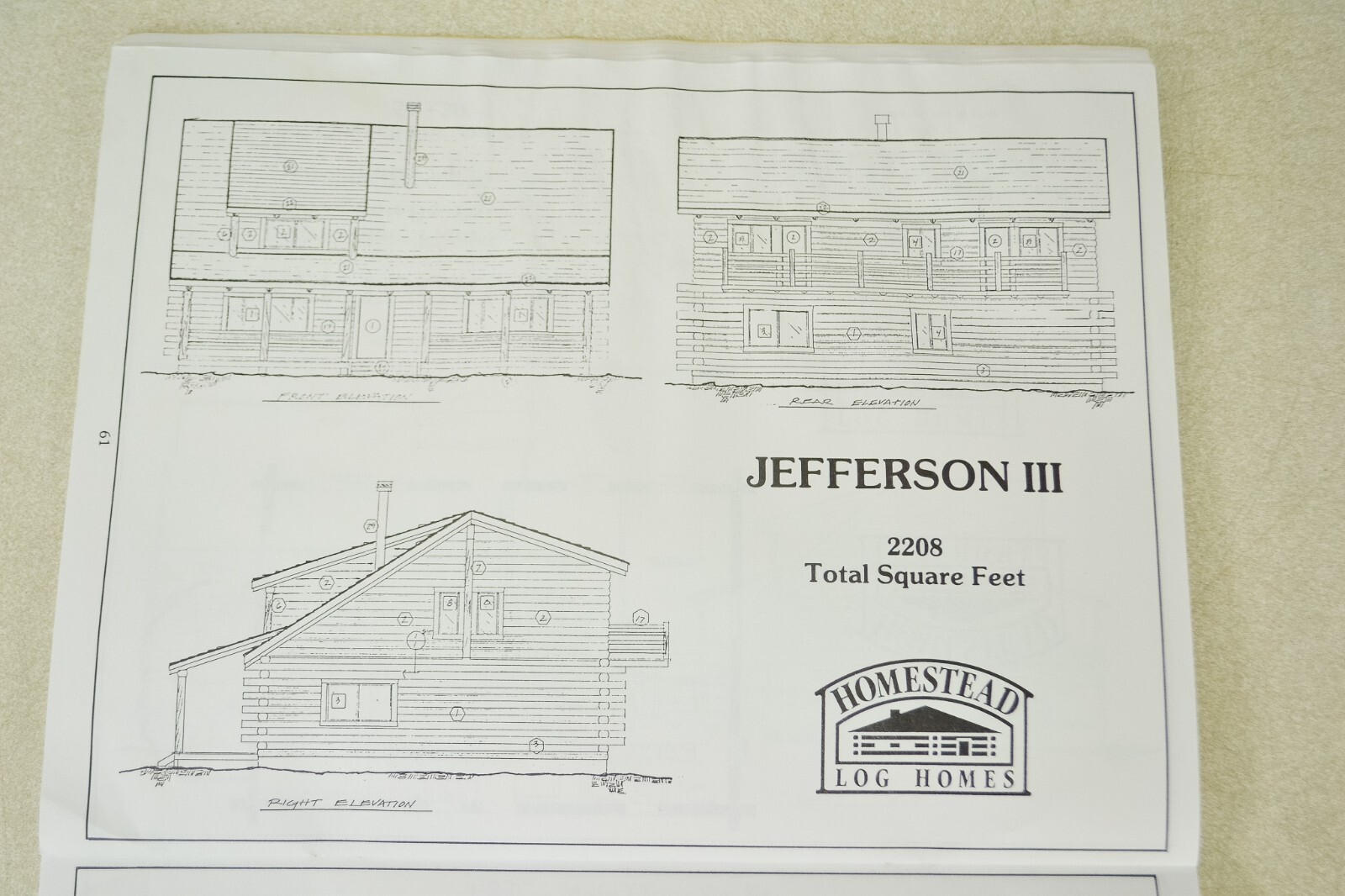 Homestead Log Homes Design Packet Vintage Catalog