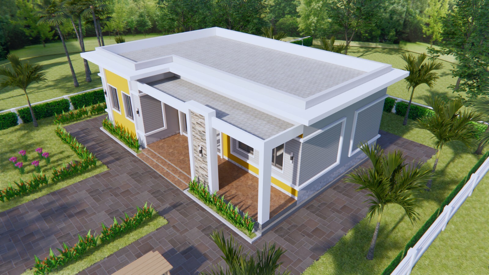 40×27 Feet House Plans 12×8 Meter 3 Beds 2 Baths Flat Roof (A4 Hard Copy)