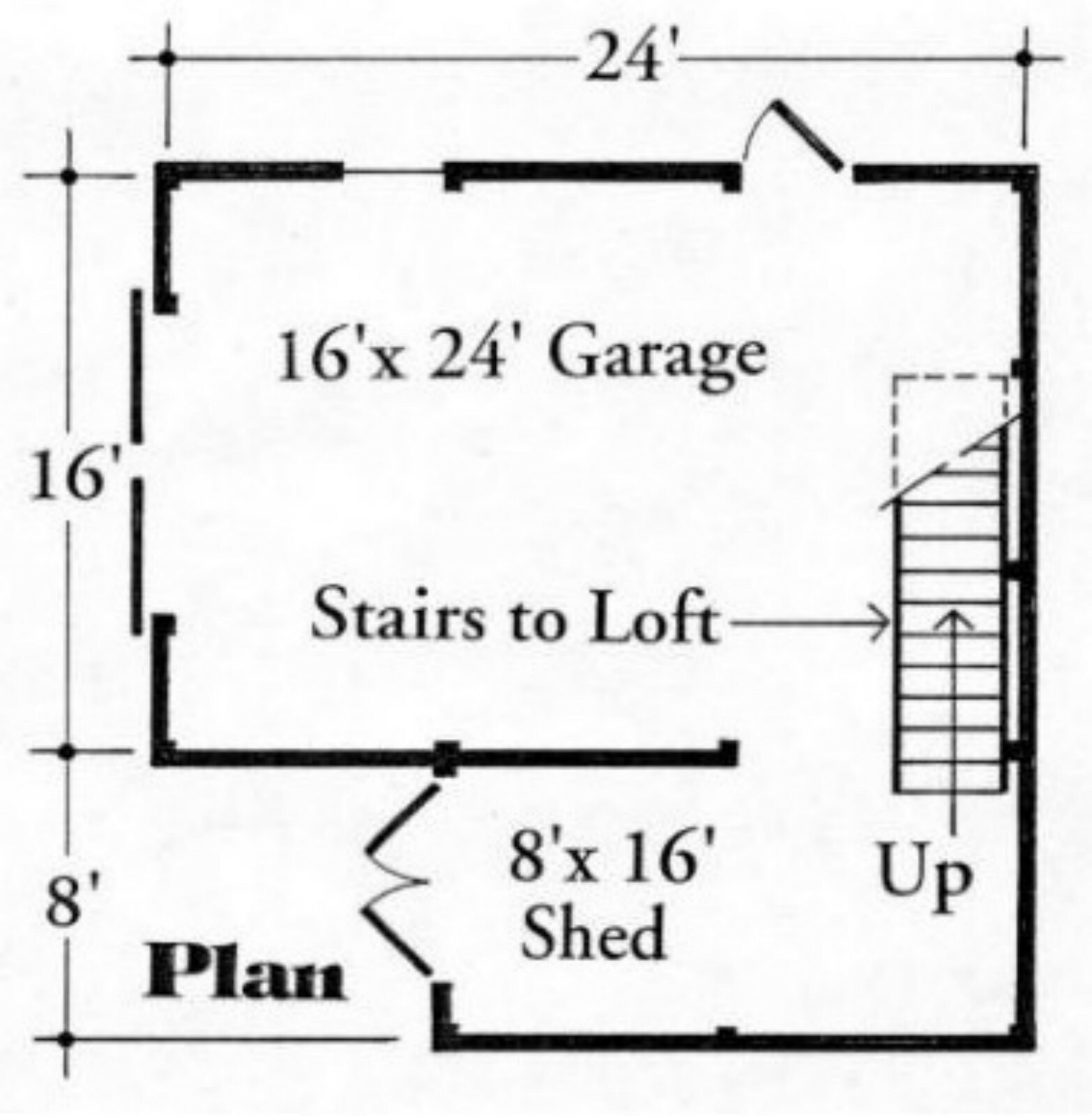 Cold Spring Car Barn & Shop with Loft – 3 Sets of Pole Barn Plans (eB-104×3)