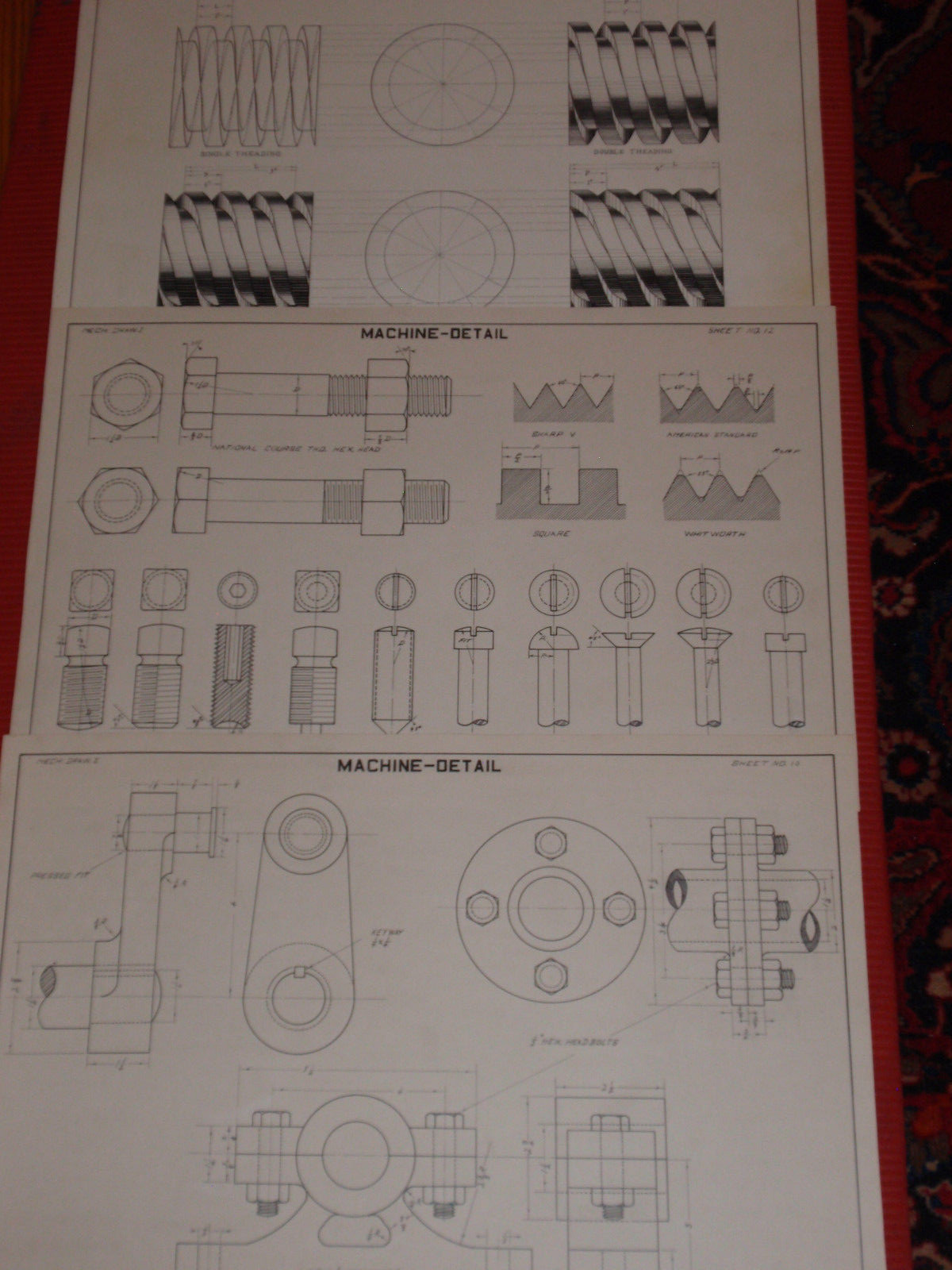 VINTAGE ORIGINAL ARCHITECTURAL/MECHANICAL DRAWINGS 1940’S C. WRIGLEY 21 X 14