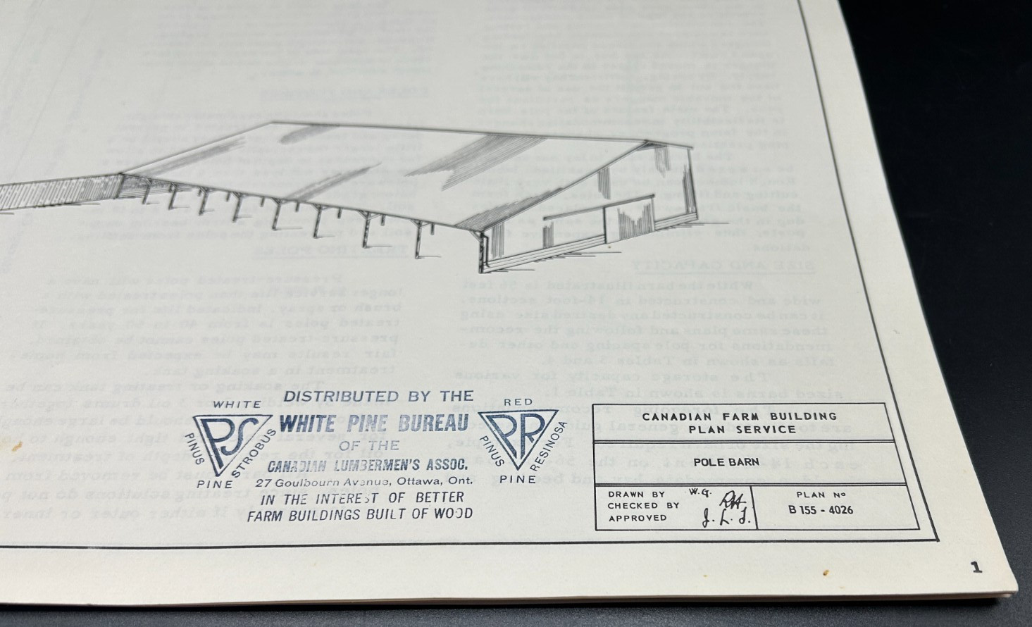 Plans for Pole Barn-Potato Storage-White Pine Bureau-Canadian Lumberman’s Assoc.