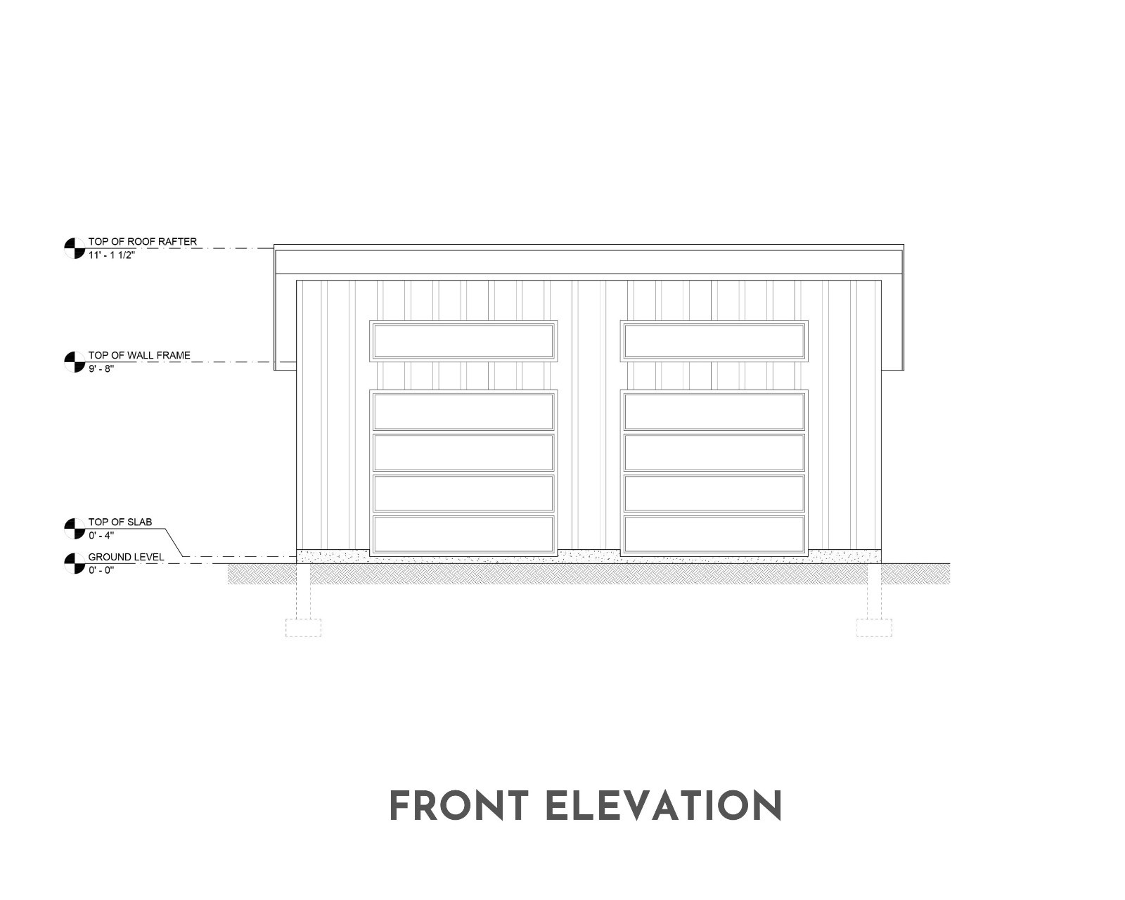 Two Car Garage Plan 24’x28′, Detached Shed Roof Garage, 672 Sq Ft, 9 Ft Walls
