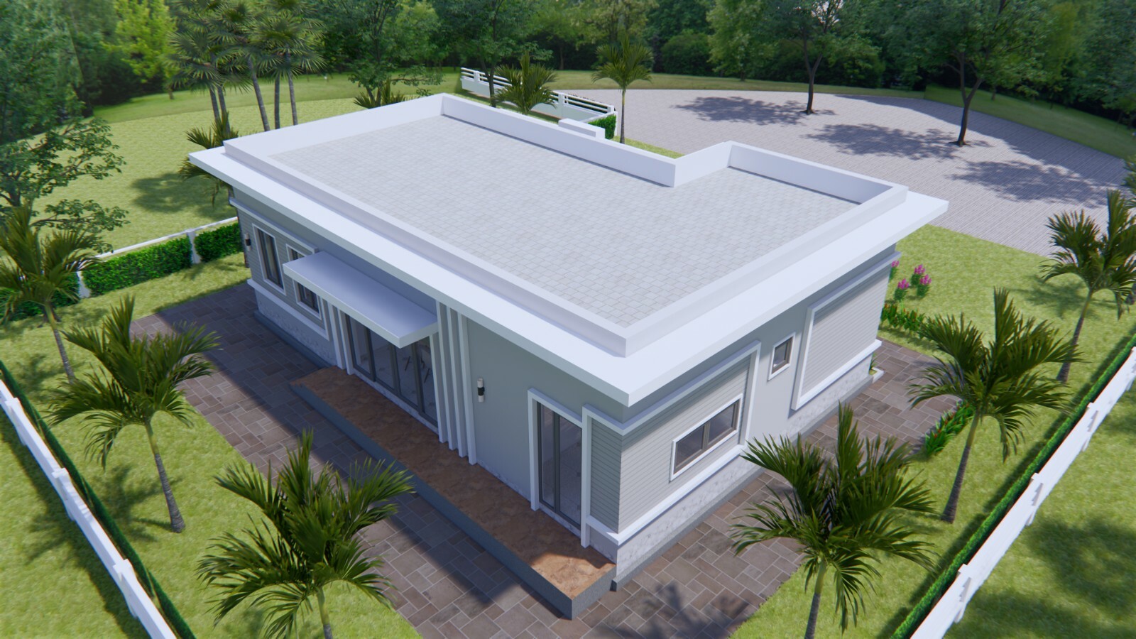 40×27 Feet House Plans 12×8 Meter 3 Beds 2 Baths Flat Roof (A4 Hard Copy)
