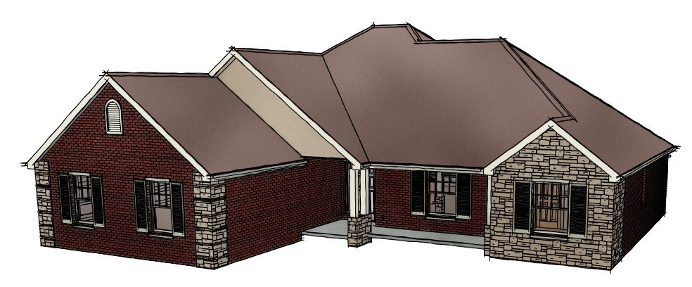FULL Construction Set House Plans! 1800 SF Conditioned space 3 or 4 Bedrooms!