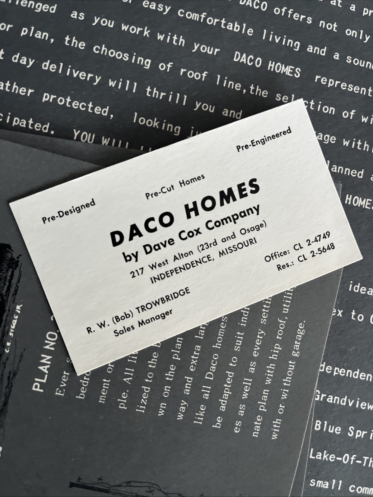 Vintage 1959 MCM Home Plan Catalog DACO Homes Dave Cox Co Independence MO