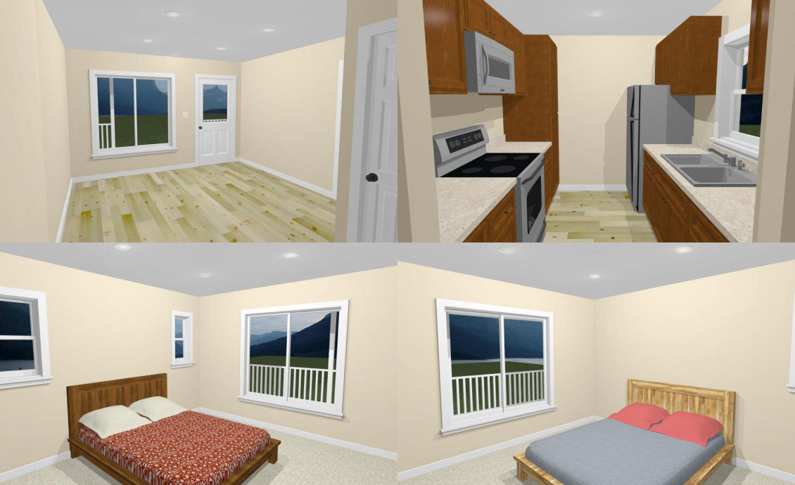 36×24 House — 2 Bedroom 2 Bath — 864 sq ft — PDF Floor Plan — Model 3