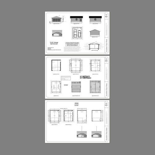 20×24 2-Car Garage — 480 sq ft — PDF Floor Plan — Model 6A